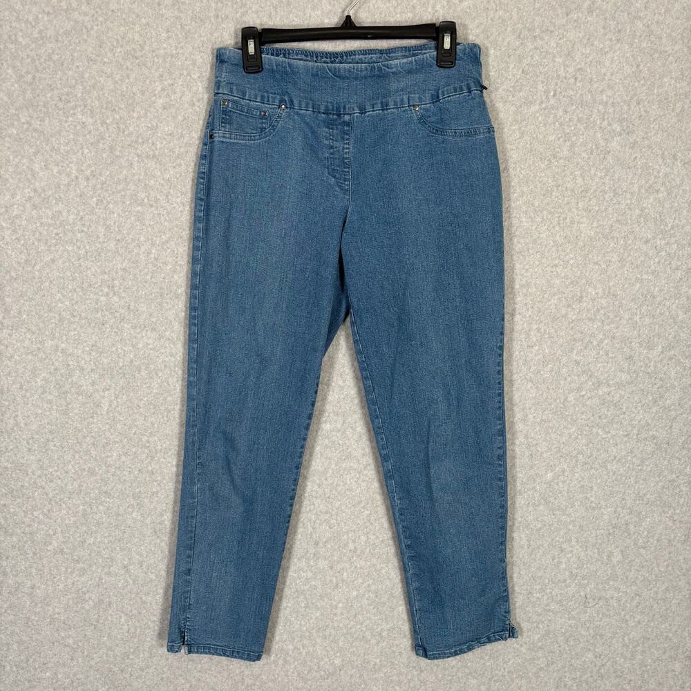 Ruby Rd Jeans Womens 6 Jegging Pull‎ On Straight Crop Ankle Slit Classic Casual